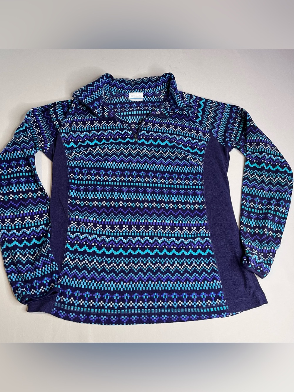 Columbia Women's Navy, Teal & Purple Quarter-Zip Pullover